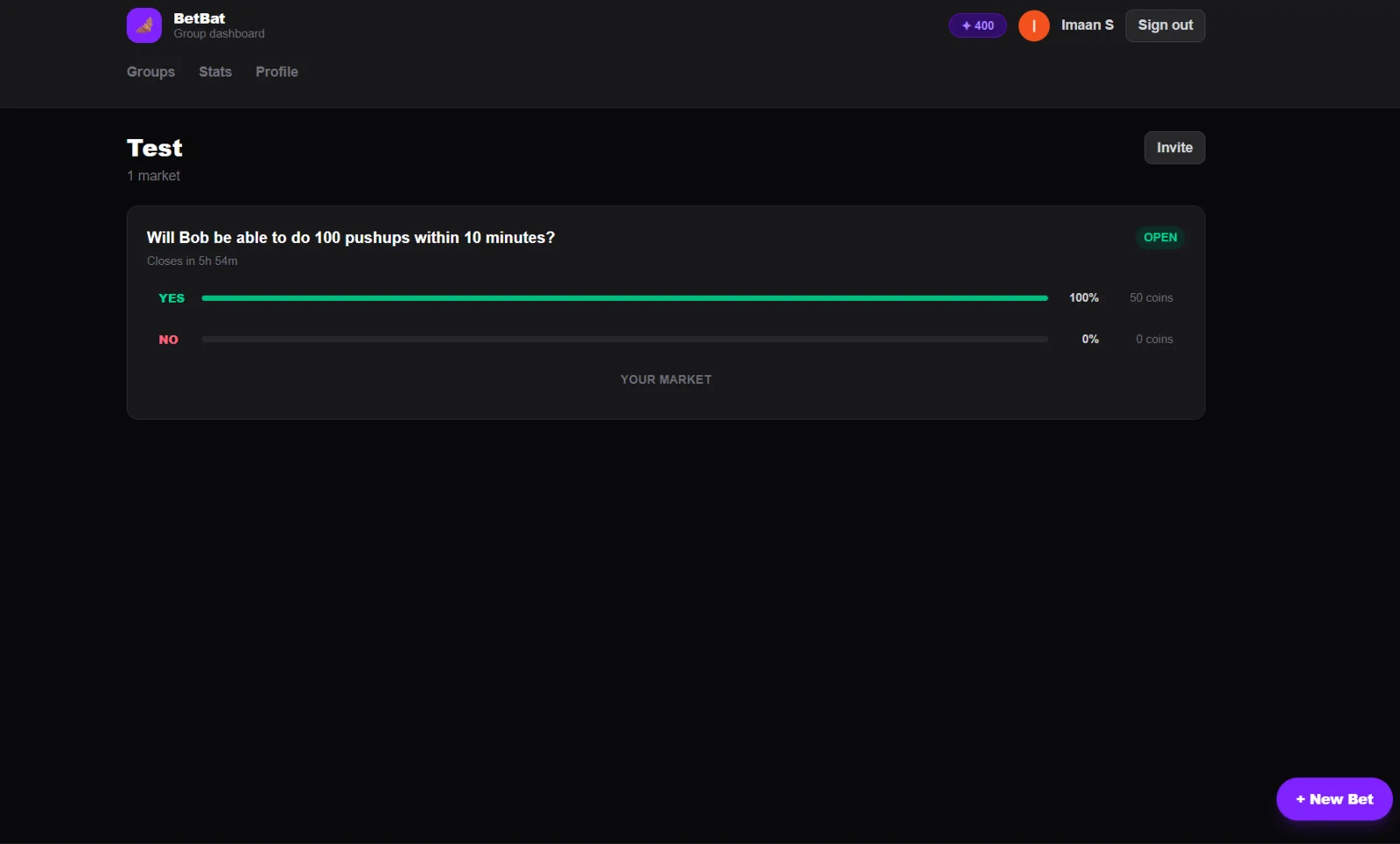 BetBat — Real-Time Social Prediction Market preview