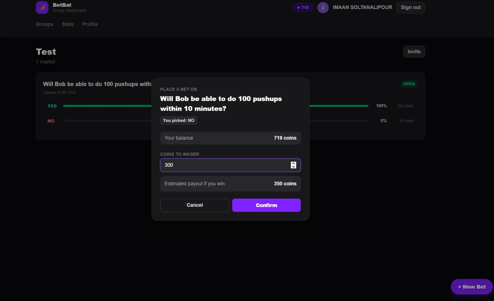 BetBat — Real-Time Social Prediction Market preview